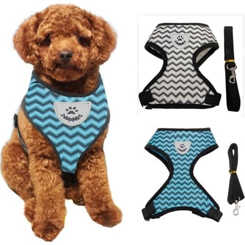 Cat Dog Adjustable Harness Polyester Breathable Vest Walking Lead Leash For Small Medium Dog Cats Easy Control Reflective Vest