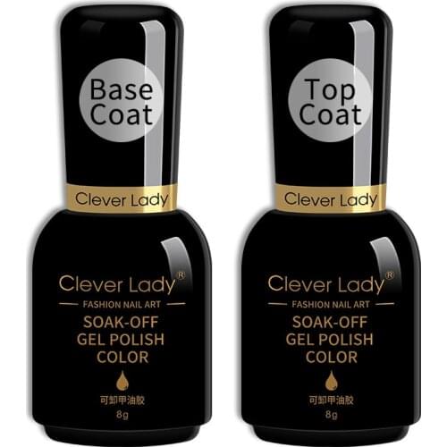 Clever Lady 8ml base and top coat long lasting primer peel off base gel bright top matte top tempered top gel reinforce gel