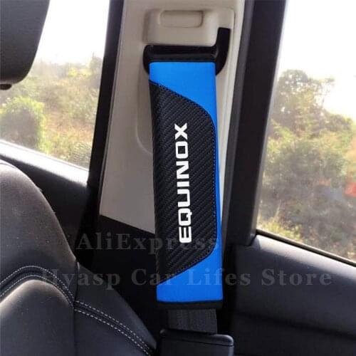 PU Leather Car Seatbelt Covers Shoulder Pad for Chevrolet Equinox Car Seat Belt Cover Interior Accesorios