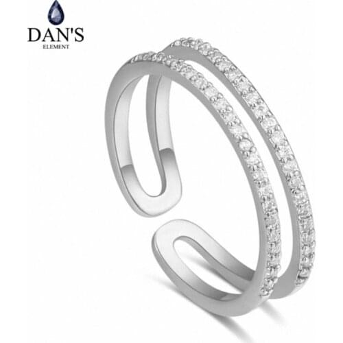 DANS Element Brand Real AAA Zirconia Micro Inlays Rose Gold Color Ring Party For Women Valentine Gift 129837