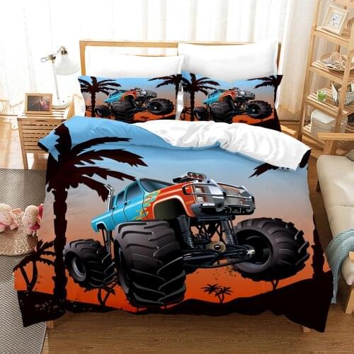 HD Printing Bedding Set Customization/king/Europe/America Quilt Cover Double/king Quilt Cover Cartoon Truck Pattern