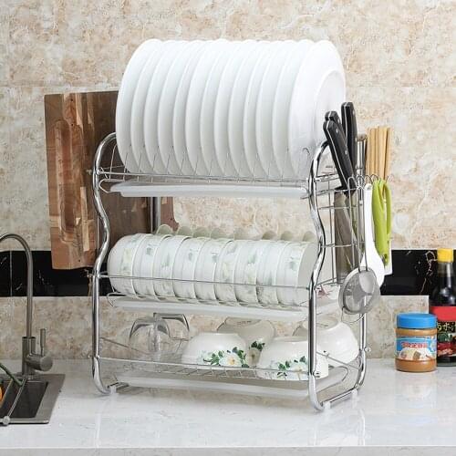 Kitchen Storage Rack Two-layer Multi-function Home Two Tiers Three Layers Tableware Multifunctional Shelf Set Drain Basket
