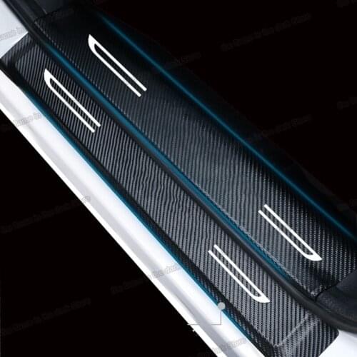 Lsrtw2017 Fiber Leather Car Sill Sticker Threshold Mat Cover for For Chevrolet Trax Tracker Opel Mokka 2014-2020 2014 2019 Auto