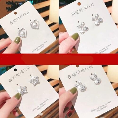 Fashion Hipster Earrings Korean Personality Crystal Earrings Simple Temperament Earring Girlfriend Gift