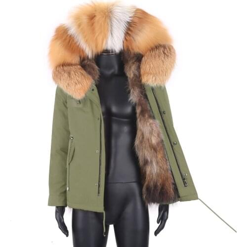 2021 Winter Jacket Men Real Fox Fur Coat 7XL Waterproof Short Parka Natural Fox Fur Collar Hood Thick Warm Outerwear Streetwear