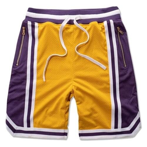 New Summer Mens Sports Basketball Shorts Fitness Outdoor Training Running Casual Hip-Hop Breathable Mesh Five-Point Pants