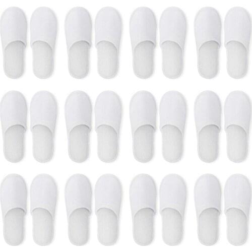 Disposable Slippers,1 Pairs Closed Toe Disposable Slippers Fit Size for Men and Women for Hotel, Spa Guest Used, (White)