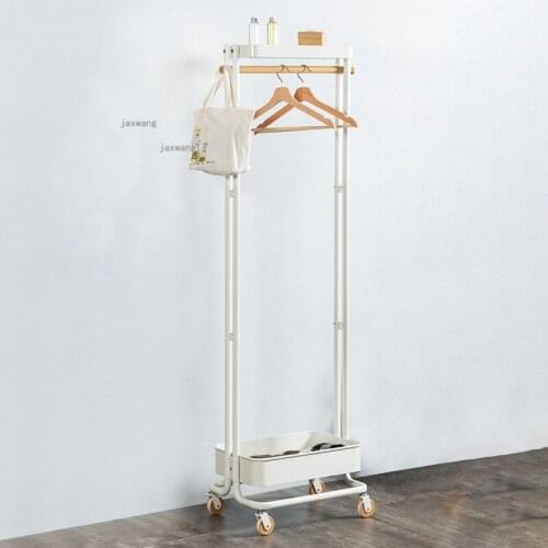 Japanese-style Cloakroom Living Room Storage Shelf Hallway Porch Floor Hangers Simple Modern Bedroom Hotel Coat Rack with Wheels