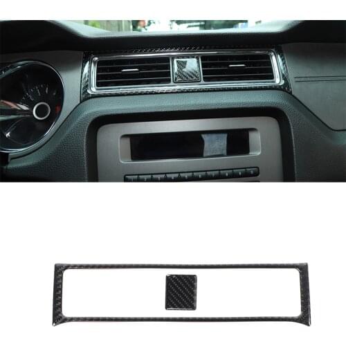 Car Dashboard Central Vent Frame for Ford Mustang 2009 2010 2011 2012 2013 Car Interior Accessories Real Black Red Carbon Fiber