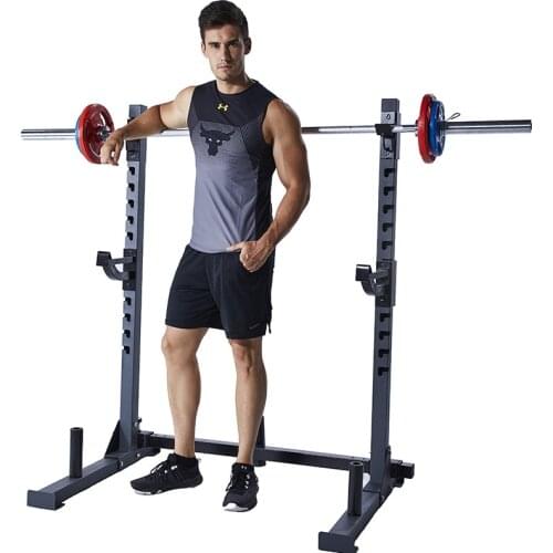 Width Adjustable Squat Rack Bench Stand Barbell Suit Home Fitness Equipment Household Dumbbell Bench ping deng