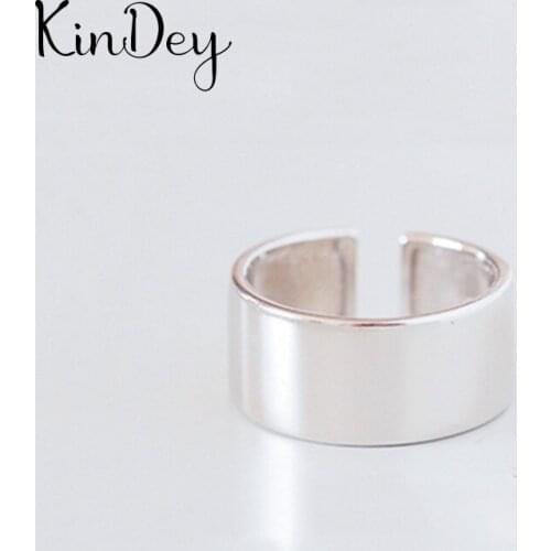 Kindey Luxury Brand Silver Color Smooth Rings For Women Lover Girls Gifts Bridal Wedding Jewelry