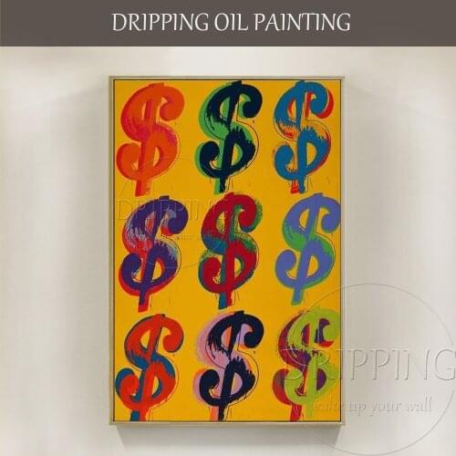 Artist Pure Hand-painted High Quality US Dollar Oil Painting on Canvas Special Wall Art Money American Dollar Oil Painting