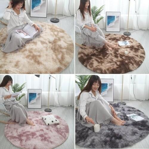 RULDGEE Fluffy Round Rug Carpet Circles Living Room Alfombra Coffee Table Blanket Bedroom Bedside Mat Computer Chair Yoga Rug