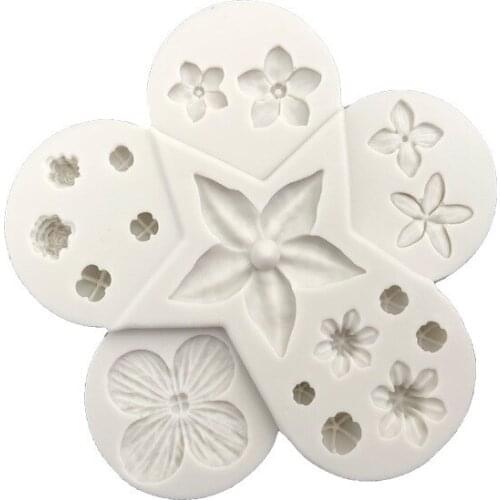 Flower Leaf Combination Silicone Fondant Molds DIY Candy Bar Chocolate Mold Cake Decorating Moulds Kitchen Baking Cake Stencil