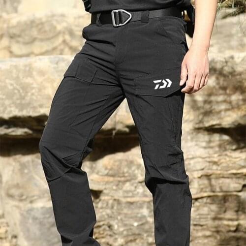 Tactical Outdoor Men Waterproof Fishing Pants Multiple Pockets Breathable Full Length Hiking Driving Climbing Sports Trousers