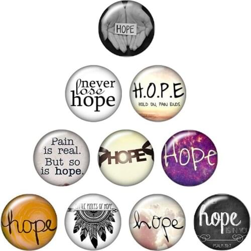 Hope Faith Believe Words pattern 10pcs mixed 12mm/16mm/18mm/25mm Round photo glass cabochon demo flat back Making findings