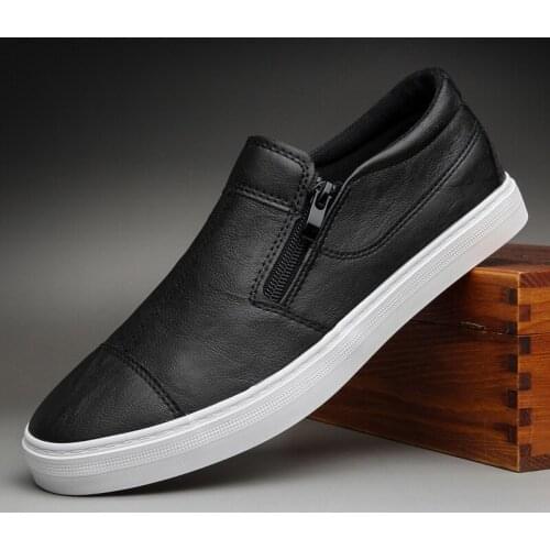 2020 spring new street fashion patchwork stitches men leather casual shoes trend shoes man shoes cool loafers