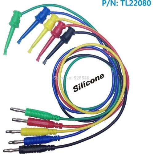 1PCS 100cm long 16awg 4mm Banana Plug to Copper Dual Test Hook Clip Cable Lead Wire for Car test