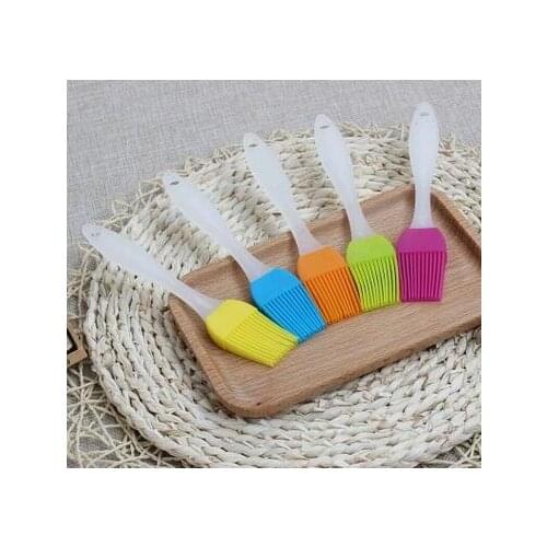 100pcs/lot, 16g, 17cm Grill Oil Brushes Tool Heat Resisting Silicone Basting Oil Brush Barbecue Cooking BBQ Tools DIY cake tools