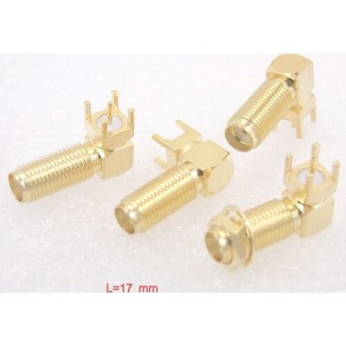 100pcs NEW RF Coaxial Connector SMA KWE Lengthened 17MM Bending Seat Outer Screw Inner Hole Radio Frequency Special Wholesal