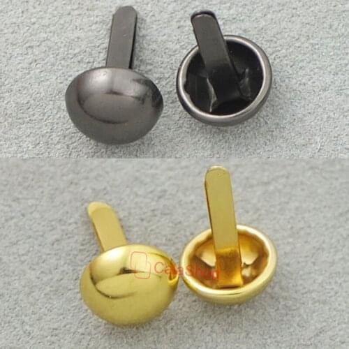 12mm 1/2" 100 pcs / Lot Round Purse Handbag Feet NAILHEADS Stud Spike bag Leather Gun Black Gold choice F162E1 F162C8