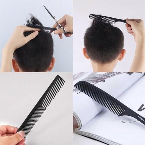 2pcs/set Plastic Hair Comb Anti-static Carbon Hairbrush Salon Hair Styling Tools Handle Brush Men Women Hair Comb Hot Sale