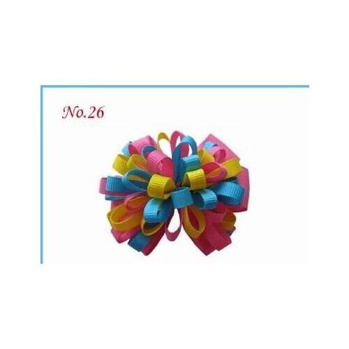 30pcs BLESSING3" Fireworks Polka Dot Grosgrain Ribbon Hairbows,kids' Hair Accessories With Clip,.Free Shipping