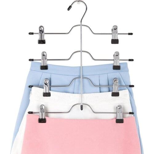 4 Layers Stainless Steel MultiFunctional Clothes Hangers Pants Storage Hangers Cloth Rack Multilayer Storage Cloth Hanger