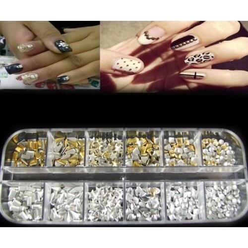 50% Hot Sale 300pcs Punk 3D Acrylic Nail Art Alloy Rivet Studs Spikes DIY Decoration Spots