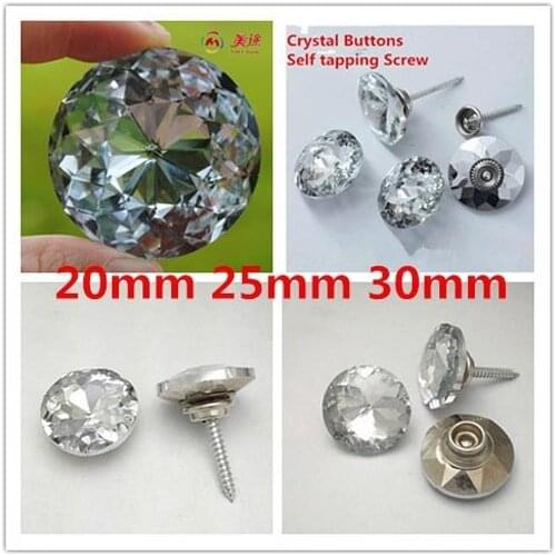 50pcs Redbud Crystal button Nail Self Tapping Screw Background Wall Upholstery Headboard Buttons 20mm, 25mm, 30mm Wholesales