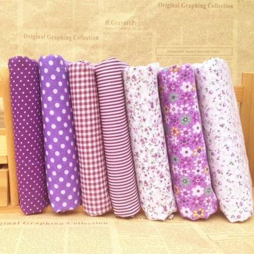 7Pcs/Set Quilting Cotton Fabric Floral Cotton Cloth DIY Craft Sewing Handmade Patchwork Plain Weave cloth Apparel Accessory