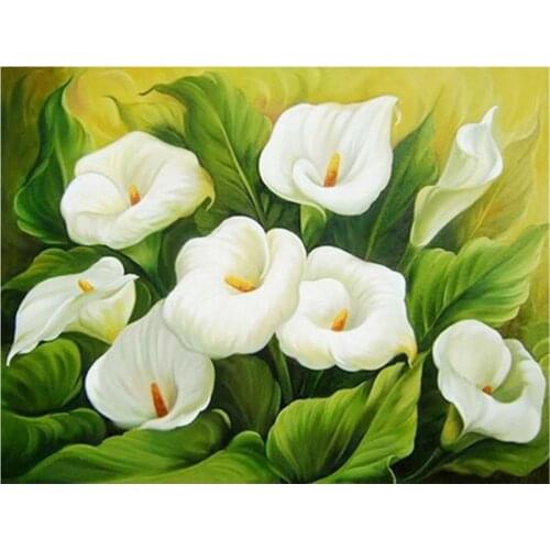 5D DIY diamond painting flowers calla lily Diamond embroidery full flowers lily Mosaic Diamond Painting full flowers lily