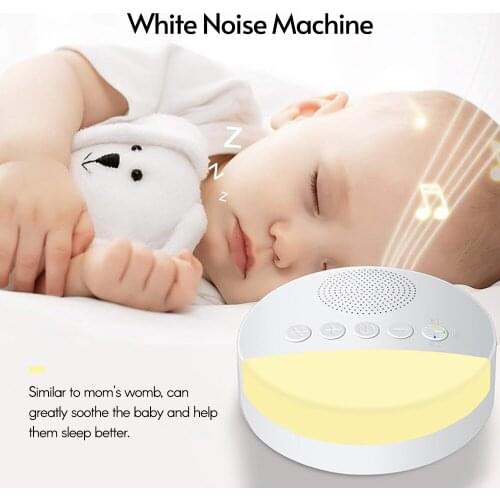 White Noise Sleep Machine Built-in 6 Soothing Sound Soft Breath Light 15/30/60 Intelligent Timing for People of All Ages