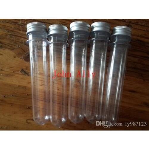 Free Shipping brand new 40ml Transparent Mask Bath Salt Test PET Tube 40ml Clear Plastic Cosmetic Tube With Aluminum Cap