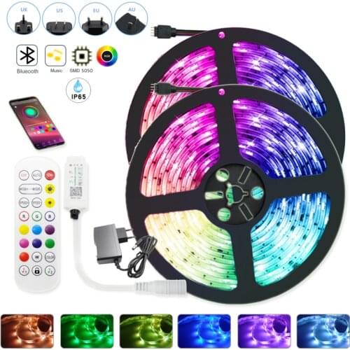 Bluetooth Led Strip 5M-20M 5050/2835 RGB LED Strip Light Led Ribbon 25M 30M RGB Led Diode Tape Controller Power Adapter for Home