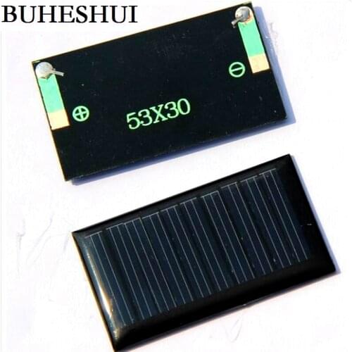 BUHESHUI 5V 30mA 53X30mm Micro Mini Small Power Solar Cells Panel For DIY Toy 3.6V Battery Charger Solar LED Light 10Pcs/Lot