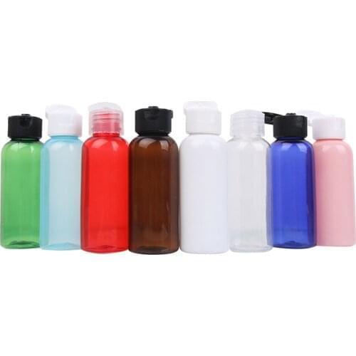 48pcs 50ml 2oz Flip Bottles Travel Containers, Opaque Small Plastic Flip Cap Bottles Empty Travel Size Containers