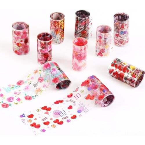 Holographics Transfer FoilStar Pink Heart Shaped Lip PrintAdhesive Manicures DIY Nail Art Paper decoration