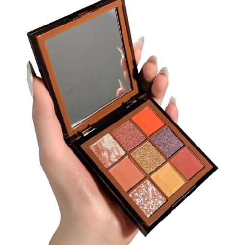 HUDAMOJI 9 Colors Pearlescent Glitter Eye Shadow Pigment Eyeshadow Palette Matte Shimmer Eyeshadow Beauty Make Up Set Maquillaje