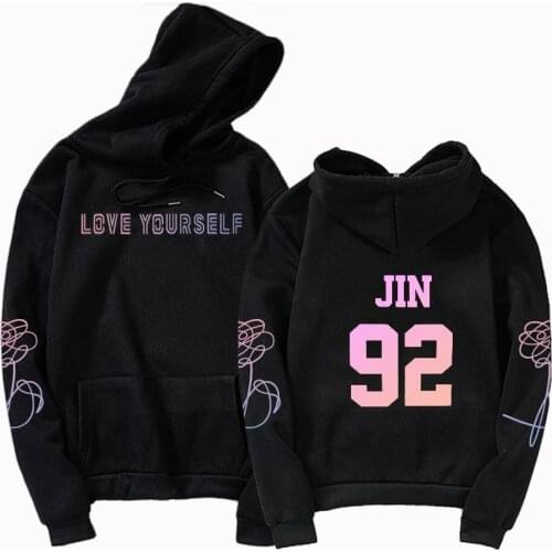2019 KPOP hoodies Number letter Bangtan Boys hoody Love Self Key Jung Kook V SUGA JIMIN JHOPE RM harajuku kpop hoody top
