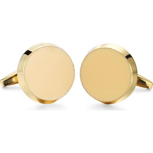 Rench shirt Hand grinding round cufflink for mens Brand designer Cuffs link Button male Gold High Quality Luxury Wedding Jewelry