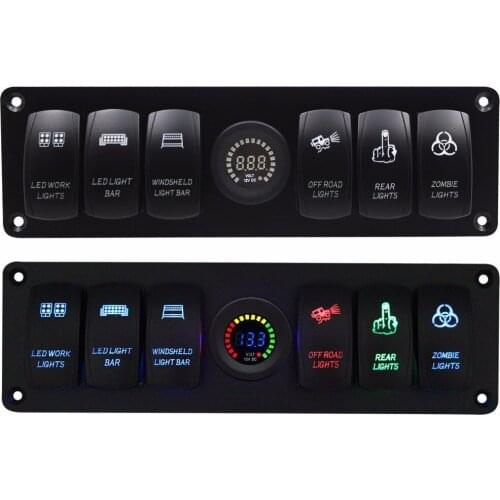 Boat Rocker Switch Panel Voltmeter for Car Marine Waterproof