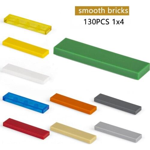Moc Creative Enlighten Brick 1x4 130pcs DIY Enlighten Classic smooth Building Blocks Compatible with Assembles Particles