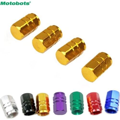 MOTOBOTS 200pcs Aluminum Alloy Hexagon Gas Nozzle Cap Tire Valve Caps Leak Proof Cap For Car Truck Auto red,blue,black,silver