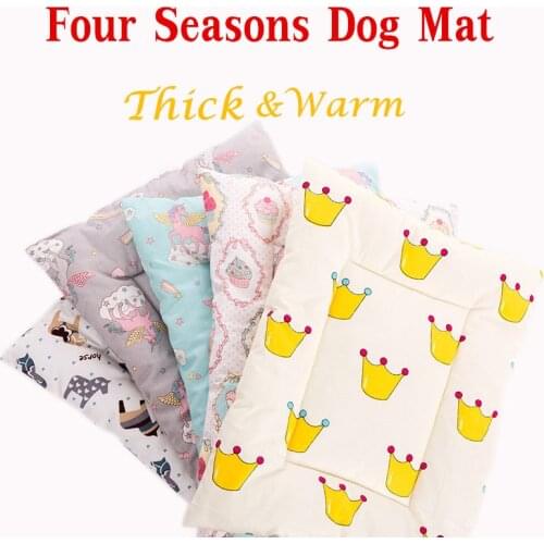 Cartoon Warm Dog Bed Mat Thick Short Plush Pet Sleeping Pad Four Seasons Cat Blanket Soft Sofa Cushion For Small Large Dogs Cats