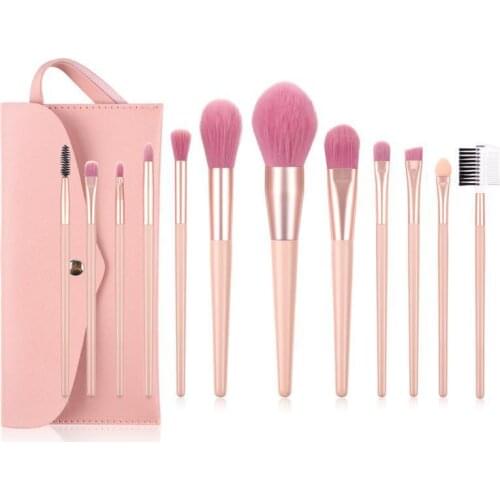 YXN 7/12pcs Pink Makeup Brushes Set Eyebrow Eyelash Powder Synthetic Foundation Brushes Makeup Cosmetics Beauty Make up Brushes