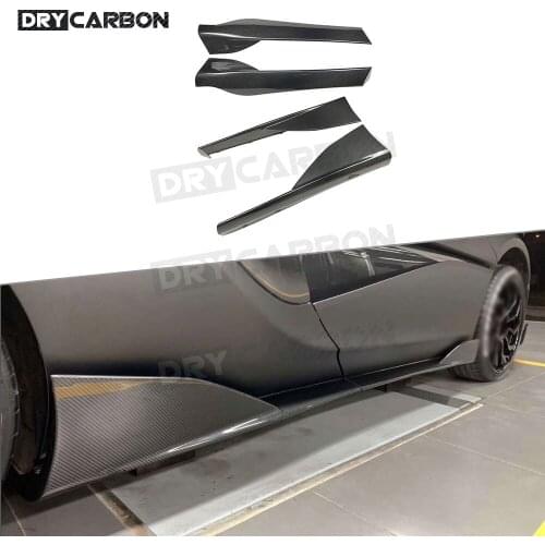 Dry Carbon Fiber Side Skirts 600LT Style Door Bumper Lip Covers For McLaren 540C 570S 570GT Car Styling