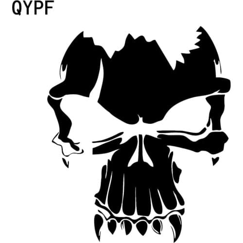 QYPF 12.6*14.9CM Lovely Skull Car Stickers Decoration Vinyl Bumper Window Graphic C16-0201
