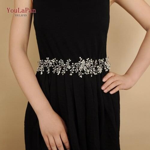 TOPQUEEN SH10 Golden/sliver Wedding Belt for Women Rhinestones Belt Freshwater Pearl Belt Handmade Wedding Waistband Dress Belt