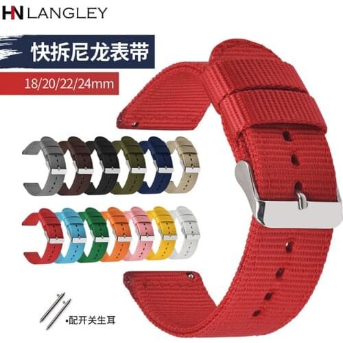 Canvas Watch Bands Nylon Band Strap 18mm 20mm 22mm 24mm for Samsung Galaxy Watch Active 2 40mm 44mm Gear S2 S3 Amazfit Bracelet